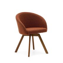 Стул La Forma (ех Julia Grup) Marvin Поворотный стул из коричневого флиса с ножками из ясеня арт. 181483