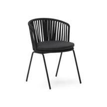 Стул La Forma (ех Julia Grup) Saconca Садовый стул из шнура и стали с черной окраской арт. 157209
