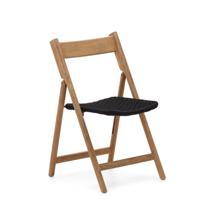 Стул La Forma (ех Julia Grup) Складной стул Dandara из массива акации со стальной конструкцией и черным шнуром арт. 193276