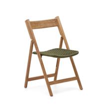 Стул La Forma (ех Julia Grup) Складной стул Dandara из массива акации со стальной конструкцией и зеленым шнуром арт. 193282