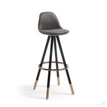 Стул барный La Forma (ех Julia Grup) Барный стул Stag темно-серого цвета с черными ножками арт. 052440