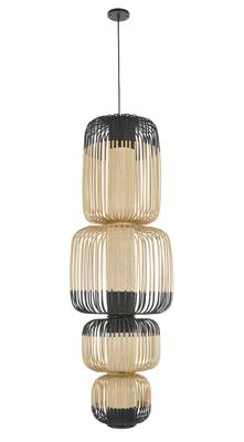 Светильник Forestier Suspension bamboo light 4 lights noir