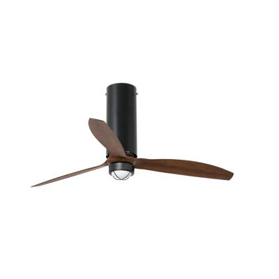 Вентилятор  Faro Потолочный вентилятор Tube Fan мат. черный/деревянный 128 см арт. 104108