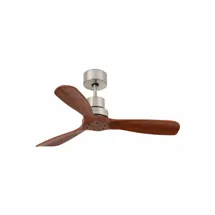 Вентилятор  Faro Потолочный вентилятор Mini Lantau из матового никеля/орех с двигателем постоянного тока арт. 116632