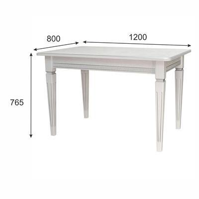 Обеденные столы Мебелик Стол обеденный Васко В 89Н белый/серебро 120*80 арт. 005572