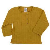 Одежда Tkano Рубашка из хлопкового муслина горчичного цвета из коллекции essential 24-36m арт. TK20-KIDS-SHI0003
