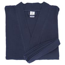 Одежда Tkano Халат из многослойного муслина темно-синего цвета из коллекции essential, размер m арт. TK23-BR0005