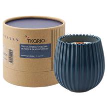 Свеча Tkano Свеча ароматическая с деревянным фитилём vetiver & black cypress из коллекции edge, синий, 60 ч арт. TK23-ARO0041