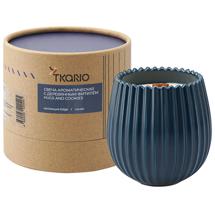 Свеча Tkano Свеча ароматическая с деревянным фитилём hugs and cookies из коллекции edge, синий, 60 ч арт. TK23-ARO0047
