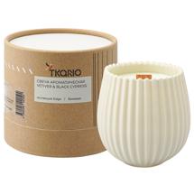Свеча Tkano Свеча ароматическая с деревянным фитилём vetiver & black cypress из коллекции edge, бежевый, 60 ч арт. TK23-ARO0053