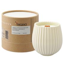 Свеча Tkano Свеча ароматическая с деревянным фитилём cypress, jasmine & patchouli из коллекции edge, бежевый, 60 ч арт. TK23-ARO0057