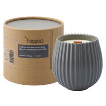 Свеча Tkano Свеча ароматическая с деревянным фитилём lemon, mandarin & neroli из коллекции edge, серый, 60 ч арт. TK23-ARO0063