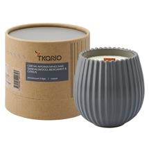 Свеча Tkano Свеча ароматическая с деревянным фитилём sandalwood, bergamot & citrus из коллекции edge, серый, 60 ч арт. TK23-ARO0064
