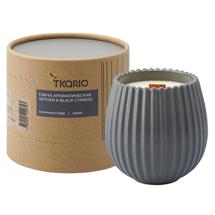 Свеча Tkano Свеча ароматическая с деревянным фитилём vetiver & black cypress из коллекции edge, серый, 60 ч арт. TK23-ARO0065