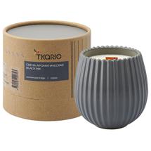 Свеча Tkano Свеча ароматическая с деревянным фитилём black ink из коллекции edge, серый, 60 ч арт. TK23-ARO0067