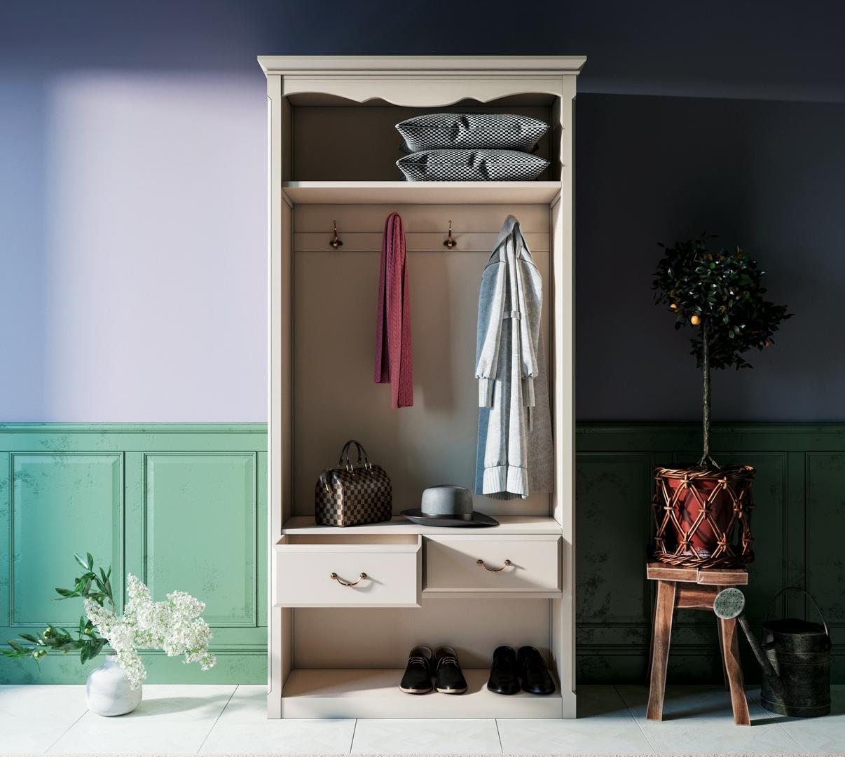 открытые шкафы в коридор