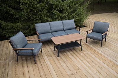 Абажур 4SIS "Крокус" лаунж-зона 5-местная из алюминия, цвет темно-серый арт. GFS4772-1D