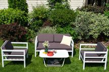 Абажур 4SIS "Эстелья" лаунж-зона из алюминия со столиком из HPL 4-местная арт. Indoor-4SiS-2413