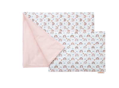 Аксессуар Ellipsefurniture Постельное бельё в детскую кроватку «Милая радуга» (розовый, сатин). Состав: наволочка 40*32 см, пододеяльник 90*110 см арт. TX02441940445