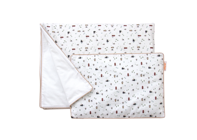 Аксессуар Ellipsefurniture Постельное бельё в детскую кроватку «Домики» (кант, сатин). Состав: наволочка 40*32 см, пододеяльник 90*110 см арт. TX02448140145