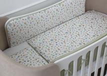 Аксессуар Ellipsefurniture Мягкие бортики для кроватки KIDI soft "Зайчики с желудями" (фисташковый, сатин) арт. TX02451933346