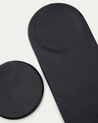 Аксессуар La Forma (ех Julia Grup) Набор из 2 черных алюминиевых подносов Mabic арт. 210756