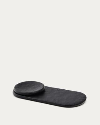 Аксессуар La Forma (ех Julia Grup) Набор из 2 черных алюминиевых подносов Mabic арт. 210756