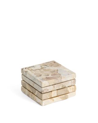 Аксессуар La Forma (ех Julia Grup) Набор из 4 квадратных подставок Malder из бежевого мрамора арт. 451187
