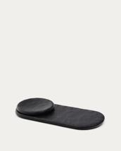 Аксессуар La Forma (ех Julia Grup) Набор из 2 черных алюминиевых подносов Mabic арт. 210756