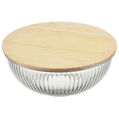 Аксессуар ЯЯЯ Чаша стеклянная с бамбуковой крышкой harmy, 3,5 л арт. LJ0000110