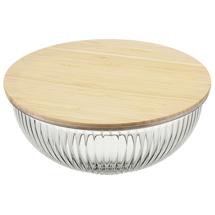 Аксессуар ЯЯЯ Чаша стеклянная с бамбуковой крышкой harmy, 3,5 л арт. LJ0000110