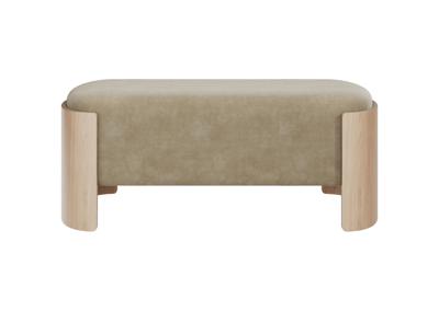 Банкетка Ellipsefurniture Банкетка Lagom 100 см (светло-бежевый FiberGuard, натуральный дуб) арт. LG01061513707