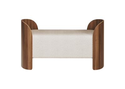 Банкетка Ellipsefurniture Банкетка Lagom 2 120 см (молочный рогожка, орех) арт. LG01071400205