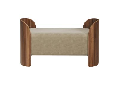 Банкетка Ellipsefurniture Банкетка Lagom 2 120 см (светло-бежевый FiberGuard, орех) арт. LG01071413707