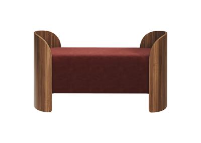 Банкетка Ellipsefurniture Банкетка Lagom 2 120 см (бордовый FiberGuard, орех) арт. LG01071414007