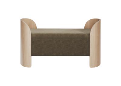 Банкетка Ellipsefurniture Банкетка Lagom 2 120 см (серо-зеленый FiberGuard, натуральный дуб) арт. LG01071510607