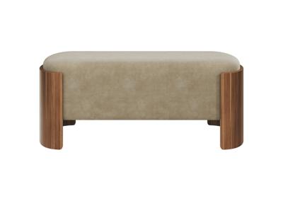 Банкетка Ellipsefurniture Банкетка Lagom 100 см (светло-бежевый FiberGuard, орех) арт. LG01061413707