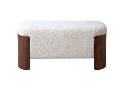 Банкетка Ellipsefurniture Банкетка Lagom 100 см (белый мех, орех) арт. LG01061400111
