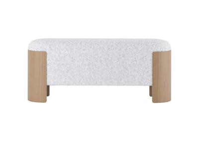 Банкетка Ellipsefurniture Банкетка Lagom 100 см (белый мех, натуральный дуб) арт. LG01061500111