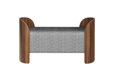 Банкетка Ellipsefurniture Банкетка Lagom 2 120 см (серый рогожка, орех) арт. LG01071400505