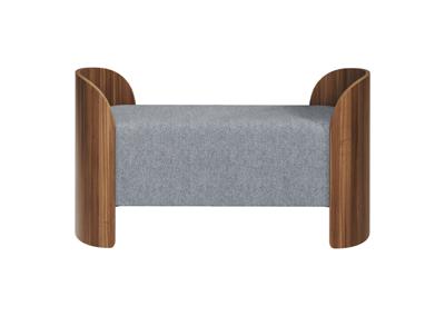 Банкетка Ellipsefurniture Банкетка Lagom 2 120 см (светло-серый твид, орех) арт. LG01071409903