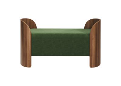 Банкетка Ellipsefurniture Банкетка Lagom 2 120 см (зелено-голубой FiberGuard, орех) арт. LG01071413607