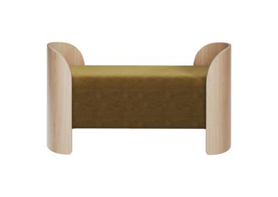 Банкетка Ellipsefurniture Банкетка Lagom 2 120 см (янтарный FiberGuard, натуральный дуб) арт. LG01071513807