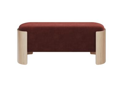Банкетка Ellipsefurniture Банкетка Lagom 100 см (бордовый FiberGuard, натуральный дуб) арт. LG0106331514007