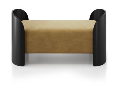 Банкетка Ellipsefurniture Банкетка Lagom 2 120 см (янтарный FiberGuard, черный) арт. LG01607513807