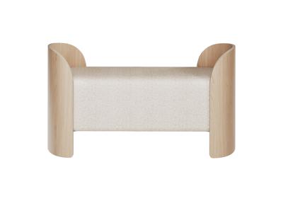 Банкетка Ellipsefurniture Банкетка Lagom 2 120 см (молочный рогожка, натуральный дуб) арт. LG01071500205