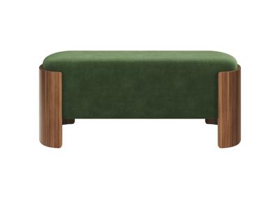 Банкетка Ellipsefurniture Банкетка Lagom 100 см (зелено-голубой FiberGuard, орех) арт. LG01061413607