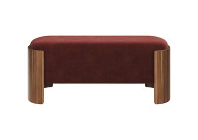 Банкетка Ellipsefurniture Банкетка Lagom 100 см (бордовый FiberGuard, орех) арт. LG01061414007