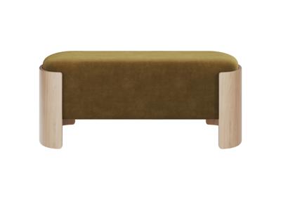 Банкетка Ellipsefurniture Банкетка Lagom 100 см (янтарный FiberGuard, натуральный дуб) арт. LG01061513807