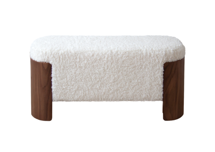 Банкетка Ellipsefurniture Банкетка Lagom 100 см (белый мех, орех) арт. LG01061400111